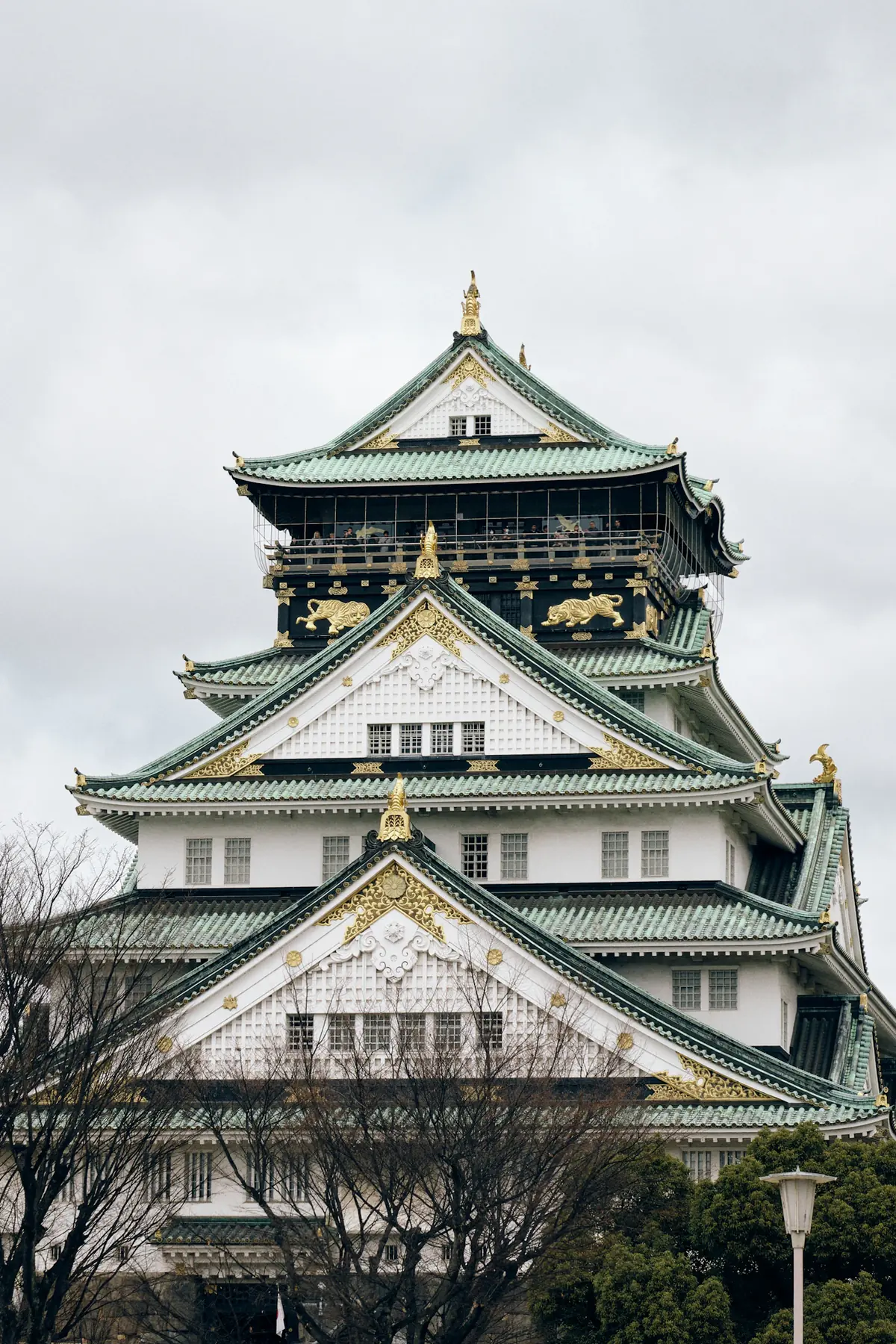 Osaka Castle against a clear sky